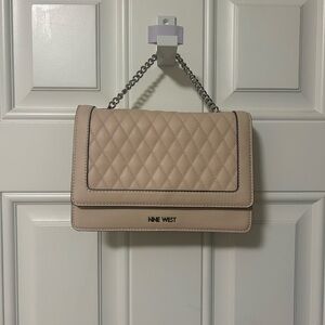 Nine West Cream Quilted Shoulder Bag